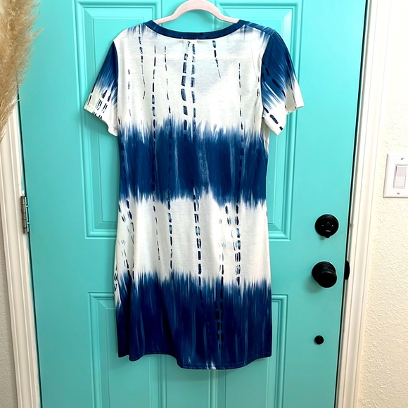 Casual Summer Dress Blue Short Medium - Picture 2 of 2